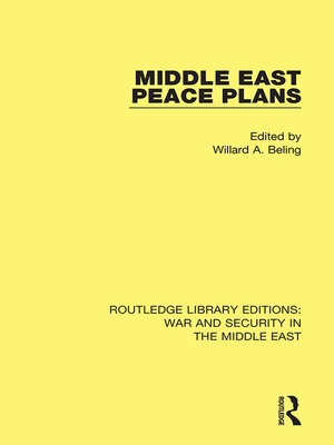 cover image of Middle East Peace Plans